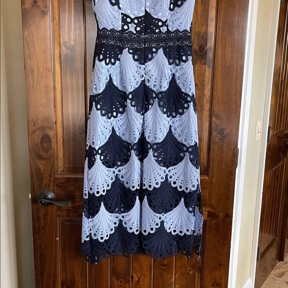 Adelyn Rae Navy and Light Blue Midi Dress - Picture 6 of 7